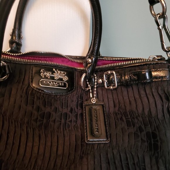 Coach Madison Pleated Black Fabric Sophia - Picture 6 of 14